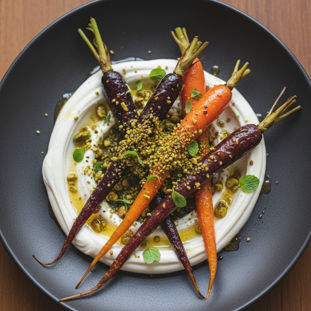 Charred Heirloom Carrot and Whipped Labneh Salad