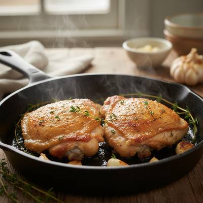 Garlic-Parmesan Butter-Basted Chicken Thighs