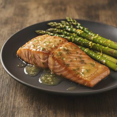 Pan-Seared Garlic Butter Salmon with Roasted Asparagus